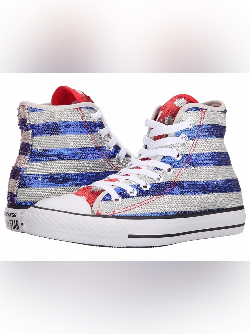 Converse Chuck Taylor All Star American Flag Sequin high-top sneakers women’s 8